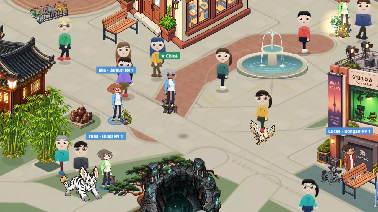Vraie scène du jeu : des fans se retrouvent à la fontaine